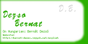 dezso bernat business card