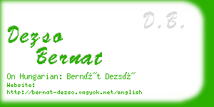 dezso bernat business card